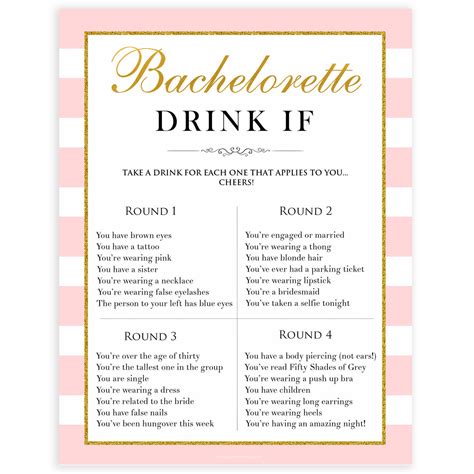 bachelorette show drinking game|bachelorette drink if game printable.